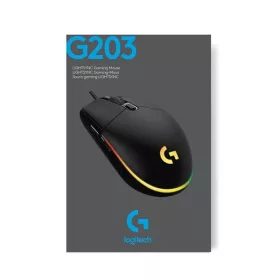   LOGITECH Egér - G203 Lightsync RGB Vezetékes Gaming, Fekete