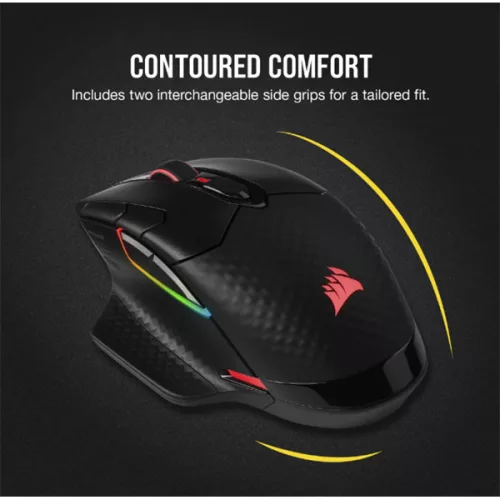 CORSAIR Vezetékes/Vezeték Nélküli Egér Gaming, DARK CORE RGB PRO, 8 programozható gomb, RGB, 18000dpi, fekete