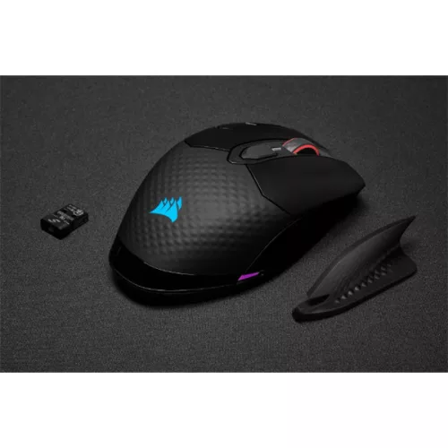 CORSAIR Vezetékes/Vezeték Nélküli Egér Gaming, DARK CORE RGB PRO, 8 programozható gomb, RGB, 18000dpi, fekete