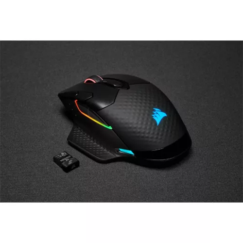 CORSAIR Vezetékes/Vezeték Nélküli Egér Gaming, DARK CORE RGB PRO, 8 programozható gomb, RGB, 18000dpi, fekete