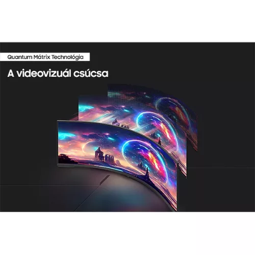 SAMSUNG Ívelt Gaming 240Hz VA monitor 57" G95NC, 7680x2160, 32:9, 420cd/m2, 1ms, 3xHDMI/DP/2xUSB