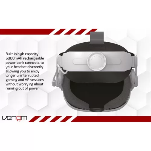 VENOM Meta Quest 2 & 3 Kiegészítő Univerzális headset pánt és 5000 mAh akkumulátor csomag, VS4209