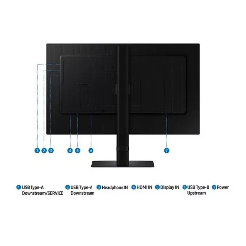 SAMSUNG IPS 100Hz monitor B2B 27" S60D, 2560x1440, 16:9, 350cd/m2, 5ms, HDMI/DisplayPort/3xUSB, Pivot