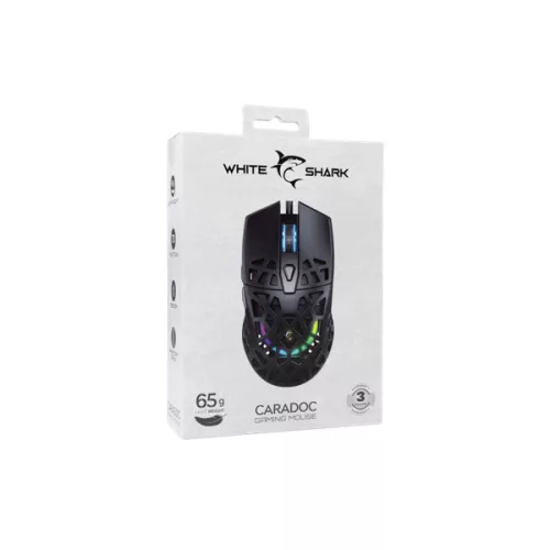 WHITE SHARK GM-5018B CARADOC-B 7D / 7200 dpi fekete RGB gamer egér
