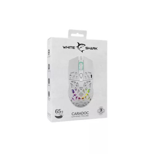 WHITE SHARK  WS GM-5018W CARADOC-W 7D / 7200 dpi fehér RGB gamer egér