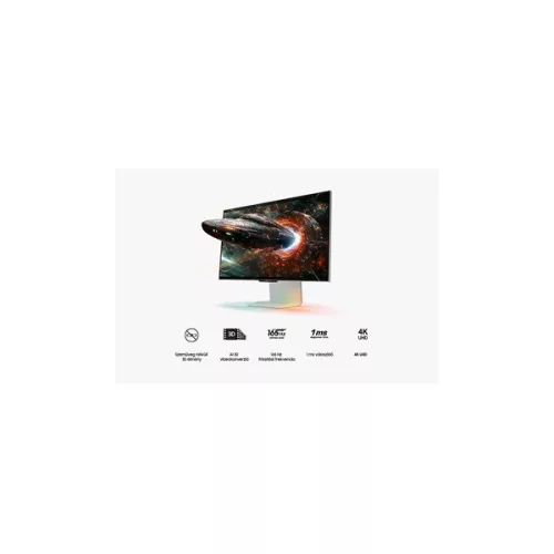 SAMSUNG Gaming 165Hz 3D monitor 27" G90XF, 3840x2160, 16:9, 350cd/m2, 1ms, HDMI/DisplayPort/USB,Pivot, Hangszóró