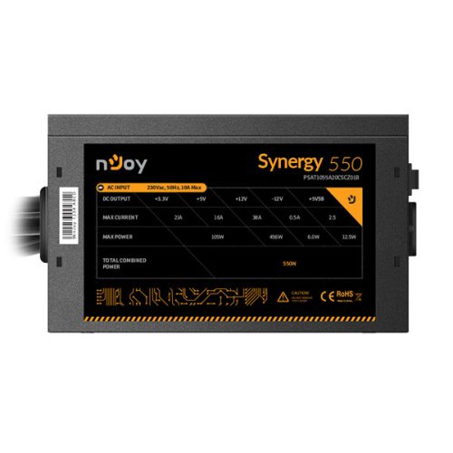 NJOY Tápegység Synergy 650W, 12cm, 20+4, Aktív PFC 80+ White