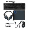 Nedis GCK51110BKUS gamer 5 az 1-ben készlet, Angol Billentyűzet, Headset, Egér, Egérpad és adapter kábel, QWERTY