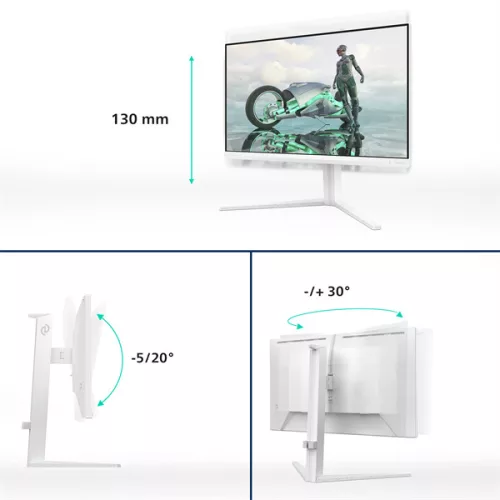 Philips Gaming monitor 27" 27M2N3201A, 1920x1080, 16:9, 300cd/m2, 1ms, DisplayPort/2xHDMI, 180 Hz, hangszóró, áll.mag.