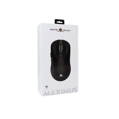 WHITE SHARK MAXIMUS-B, WGM-9010B vezeték nélküli gamer egér, 2,54GHz, 26.000 dpi, fekete