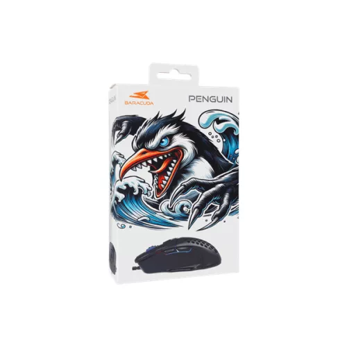 BARACUDA BGM-101B PENGUIN-B vezetékes gamer egér, 3600 dpi, rainbow MX8736B, fekete