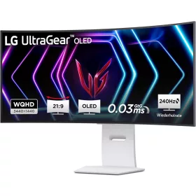   LG Electronics 39GS95QE-W.AEU Curved UltraGear™ OLED Gaming Monitor 39", 3440 x 1440, 21:9, 0.03 ms GtG, 240 Hz, HDR10, DisplayHDR™400 True Black, DCI-P3 98.5%, NVIDIA G-Sync™, AMD FreeSync c™ - White