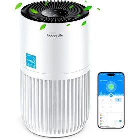  GoveeLife Mini Air Purifier for Bedroom, HEPA Smart Filter Air Purifier with Alexa App Control Against Pet Hair, Odors, Pollen, Smoke, Portable Air Purifier with 3 Speeds, Timer