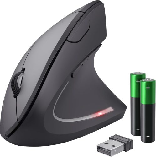 Trust 22879 Wireless Vertical Ergonomic Mouse, Red