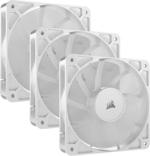 Corsair AF120 RGB Slim, 120 mm PWM Fan Set with Dynamic Bearing, Thin Profile for Small Cases, Up to 2000 rpm, 8 Addressable RGB LEDs, Double Pack with Lighting Node CORE - White