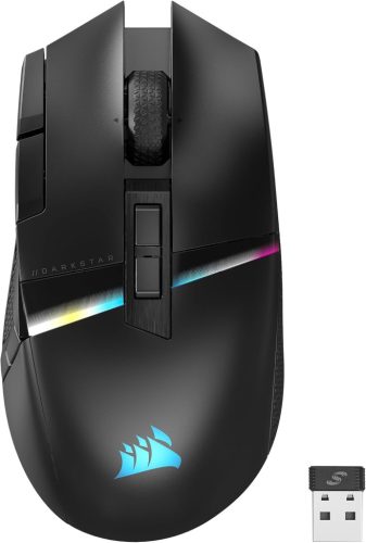 CORSAIR DARKSTAR RGB Wireless MMO Gaming Mouse - 26,000 DPI - 15 Programmable Buttons - Up to 80 Hours Battery Life - iCUE Compatible - PC, PS5, PS4, Xbox - Black