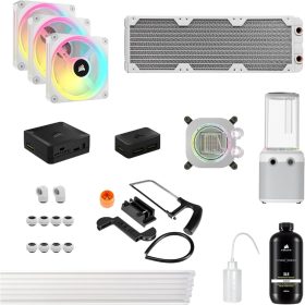   Corsair Hydro X Series iCUE LINK XH405i Custom Cooling Kit - Hardline Water Cooling Circuit - XC7 Elite CPU Water Cooler - XD5 Elite D5 Pump - 3X QX120 RGB Fans - Steel Grey