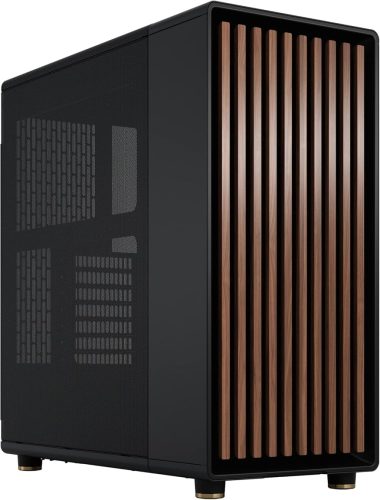 Fractal Design North Charcoal Black Tempered Glass Dark - Wood Walnut front - Glass side panel 