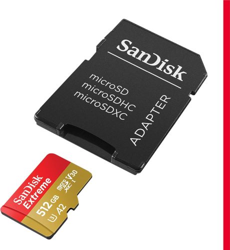 SanDisk Extreme microSDXC 512GB UHS-I/U3/A2/CL10 (SDSQXAV-512G-GN6MA)