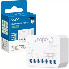   Tapo S110E intelligens kapcsoló, száraz/nedves érintkezési mód, garázskapu távirányító/kazánok/öntözőrendszerek/hozzáférés-ellenőrző rendszerek Bluetooth/WiFi-n keresztül, használatfigyelés