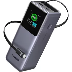   UGREEN Nexode Power Bank 20000 mAh 165 W Gyorstöltő beépített 65 cm USB-C kábellel