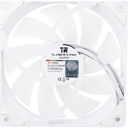 Thermalright TL-C12CW-S rendszerhűtő ventilátor fehér
