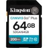 Kingston 64GB Canvas Go! Plus UHS-1 Class10 U3 V30 SDXC memóriakártya fekete