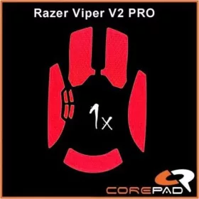   Corepad Mouse Rubber Sticker #755 - Razer Viper V2 PRO Wireless gaming Soft Grips piros