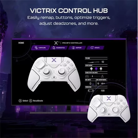 Turtle Beach Victrix Pro BFG Reloaded PS vezeték nélküli / USB-C gamepad játékvezérlő fehér