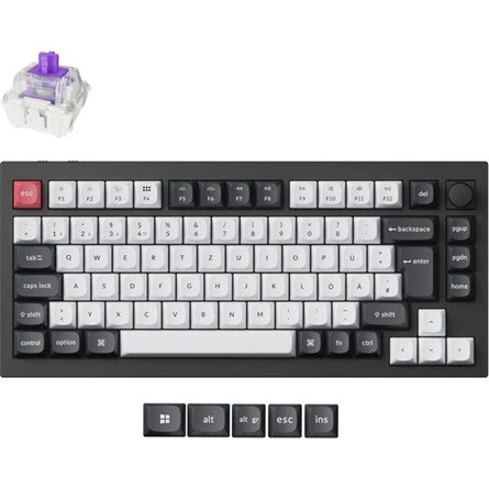 Keychron Q1 HE Bluetooth /vezeték nélküli /USB magyar Gateron double-rail magnetic nebula mechanikus billentyűzet fekete