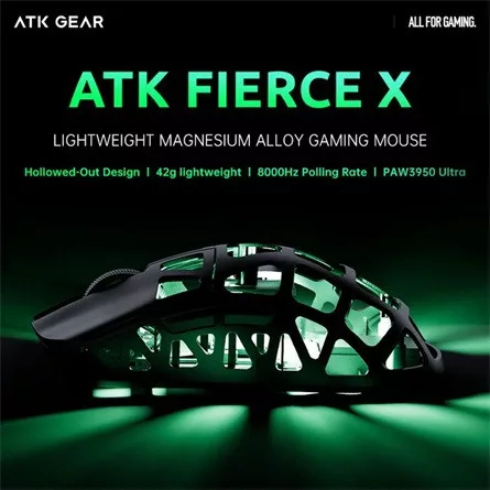 ATK Fierce X 8K optikai USB / vezeték nélküli gaming egér fehér