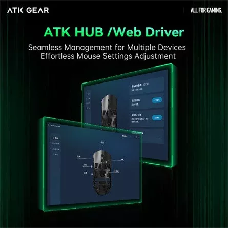 ATK Fierce X 8K optikai USB / vezeték nélküli gaming egér ezüst-szürke