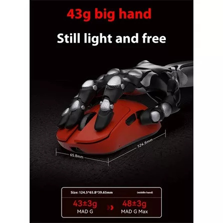 FGG MADLIONS MAD G MAX optikai vezeték nélküli gaming egér fekete