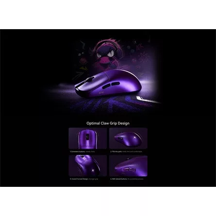 ATK Blazing Sky Duckbill optikai vezeték nélküli gaming egér lila
