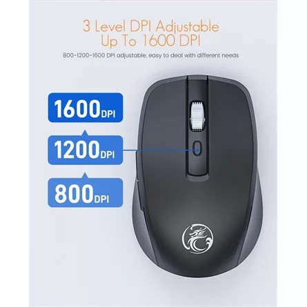 iMICE E-1500 optikai vezeték nélküli egér fekete