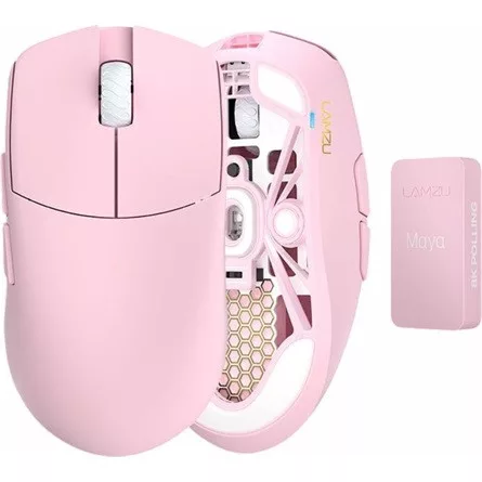 LAMZU MAYA Champions 8K optikai vezeték nélküli gaming egér rózsaszín (Bontott!)