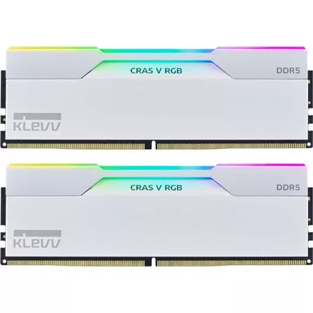 KLEVV CRAS V 32GB 6000MT/s DDR5 memória CL30 Kit of 2 AMD-re optimalizált fehér RGB
